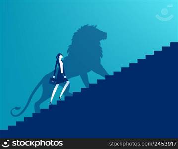 The shadow of a lion reflects leadership