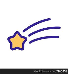 The shooting star is a vector icon. A thin line sign. Isolated contour symbol illustration. The shooting star is a vector icon. Isolated contour symbol illustration