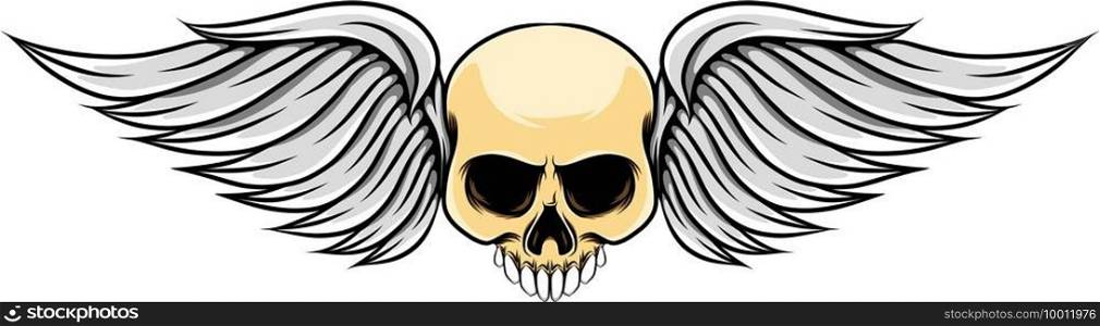 The short wings with the dead skull