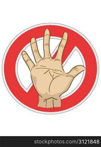 the sign of stop with hand