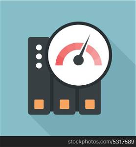 The speed of the computer server. Vector illustration