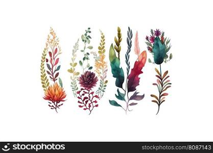 The spine of beautiful flowers is watercolor. Vector illustration desing.