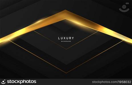 the splendor of luxury black gold poster on abstract background with dynamic