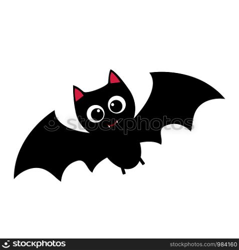 The spooky cute halloween bat. Vector illustration