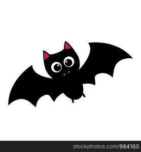 The spooky cute halloween bat. Vector illustration