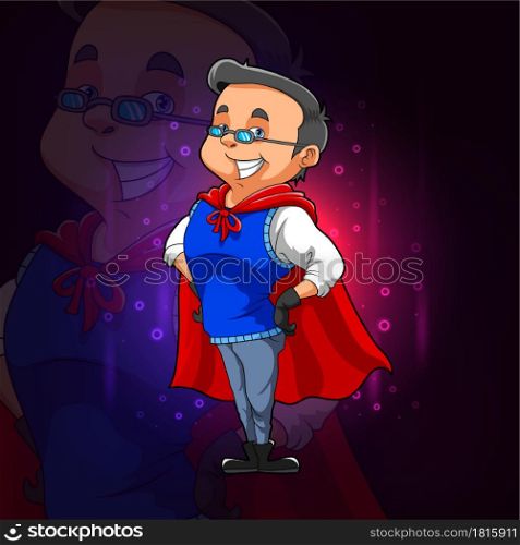 The super employee with the vest inspiration esport logo design