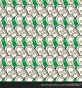 the surface of the cucumber sliced seamless pattern textile print