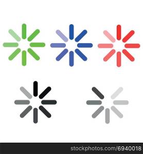 The symbol loading green blue red grey.. The symbol loading green blue red grey set.
