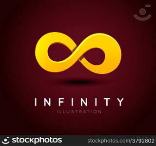 The symbol of infinity. Vector illustration on dark background