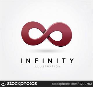 The symbol of infinity. Vector illustration on grey background