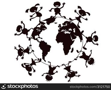 the symbol of kids playing around the globe