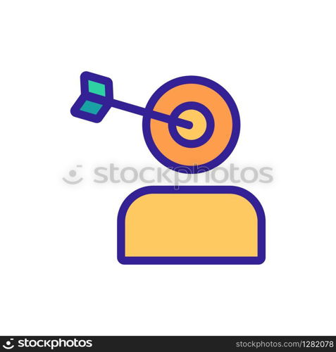 the target man is an icon vector. Thin line sign. Isolated contour symbol illustration. the target man is an icon vector. Isolated contour symbol illustration