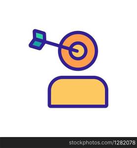 the target man is an icon vector. Thin line sign. Isolated contour symbol illustration. the target man is an icon vector. Isolated contour symbol illustration