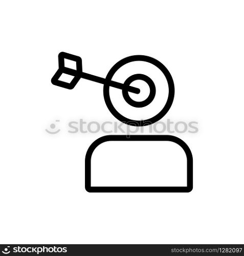 the target man is an icon vector. Thin line sign. Isolated contour symbol illustration. the target man is an icon vector. Isolated contour symbol illustration