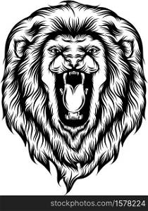 The tattoo ideas of the big lion head opened his mouth