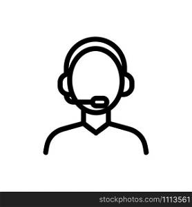 The technical support operator is an icon vector. A thin line sign. Isolated contour symbol illustration. The technical support operator is an icon vector. Isolated contour symbol illustration
