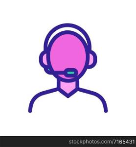 The technical support operator is an icon vector. A thin line sign. Isolated contour symbol illustration. The technical support operator is an icon vector. Isolated contour symbol illustration