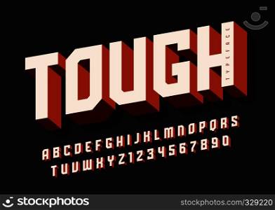 The Tough bold display font design, alphabet, typeface, letters and numbers, typography. Swatch color control.. The Tough bold display font design, alphabet, typeface, letters