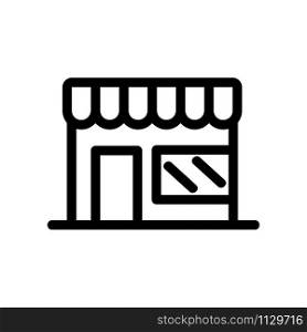 The trading shop is an icon vector. A thin line sign. Isolated contour symbol illustration. The trading shop is an icon vector. Isolated contour symbol illustration