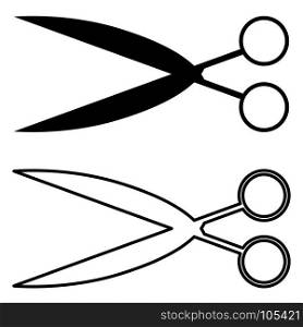 The two black simple scissors.. The two black simple scissors it is set.