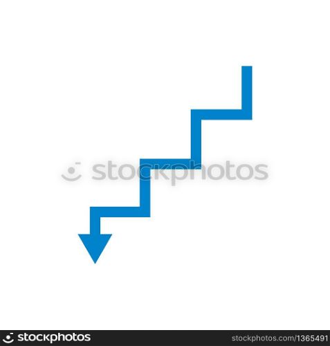 the upstair with down arrow vector illustration design template