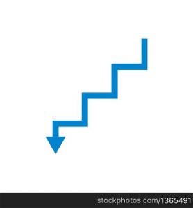 the upstair with down arrow vector illustration design template