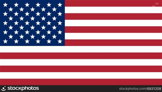 The US flag with the correct proportions in size and color. Flag of the United States