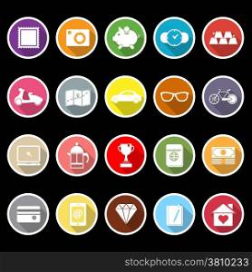 The useful collection icons with long shadow, stock vector