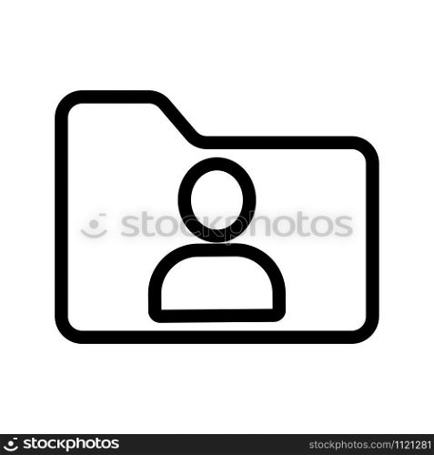 The user folder is an icon vector. A thin line sign. Isolated contour symbol illustration. The user folder is an icon vector. Isolated contour symbol illustration