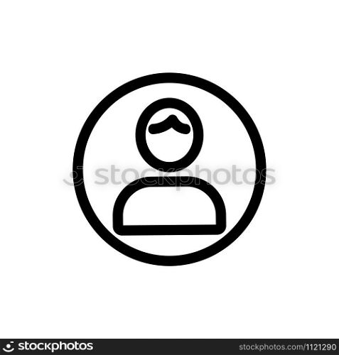 The user icon is a vector icon. A thin line sign. Isolated contour symbol illustration. The user icon is a vector icon. Isolated contour symbol illustration