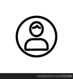 The user icon is a vector icon. A thin line sign. Isolated contour symbol illustration. The user icon is a vector icon. Isolated contour symbol illustration