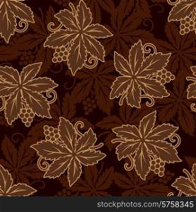 The vector illustration contains the image of floral seamless. grapes seamless