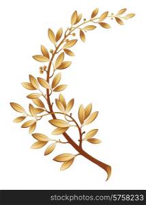 The vector illustration contains the image of gold laurel branch. Vector illustration contains the image of gold laurel branch
