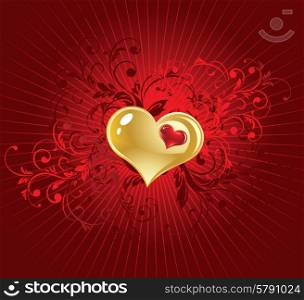 The vector illustration contains the image of valentines background. Red valentines background