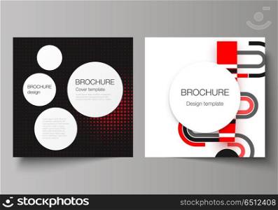 The vector illustration of editable layout of two covers templates for square design brochure, magazine, flyer, booklet. Abstract vector backgrounds in minimal design.. The vector illustration of editable layout of two covers templates for square design brochure, magazine, flyer, booklet. Abstract vector backgrounds in minimal design