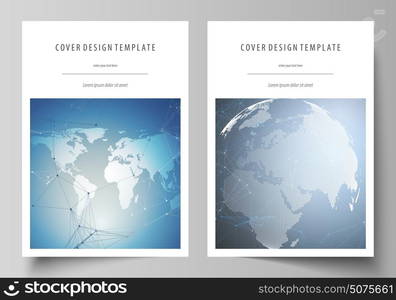 The vector illustration of the editable layout of A4 format covers design templates for brochure, magazine, flyer, booklet, report. Scientific medical DNA research. Science or medical concept.. The vector illustration of the editable layout of A4 format covers design templates for brochure, magazine, flyer, booklet, report. Scientific medical DNA research. Science or medical concept