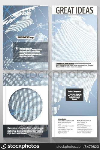 The vector illustration of the editable layout of four A4 format covers with the circle design templates for brochure, magazine, flyer. Scientific medical DNA research. Science or medical concept.. The vector illustration of the editable layout of four A4 format covers with the circle design templates for brochure, magazine, flyer. Scientific medical DNA research. Science or medical concept