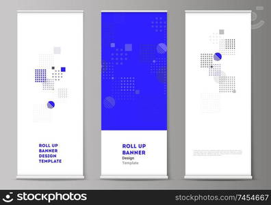 The vector illustration of the editable layout of roll up banner stands, vertical flyers, flags design business templates. Abstract vector background with fluid geometric shapes. The vector illustration of the editable layout of roll up banner stands, vertical flyers, flags design business templates. Abstract vector background with fluid geometric shapes.