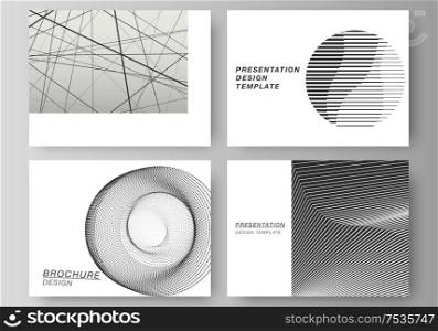 The vector illustration of the editable layout of the presentation slides design business templates. Geometric abstract background, futuristic science and technology concept for minimalistic design. The vector illustration of the editable layout of the presentation slides design business templates. Geometric abstract background, futuristic science and technology concept for minimalistic design.