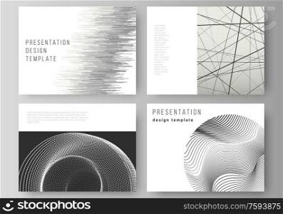 The vector illustration of the editable layout of the presentation slides design business templates. Geometric abstract background, futuristic science and technology concept for minimalistic design. The vector illustration of the editable layout of the presentation slides design business templates. Geometric abstract background, futuristic science and technology concept for minimalistic design.