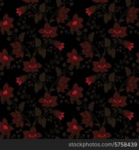 The vector illustration Retro floral seamless background. Retro floral seamless background
