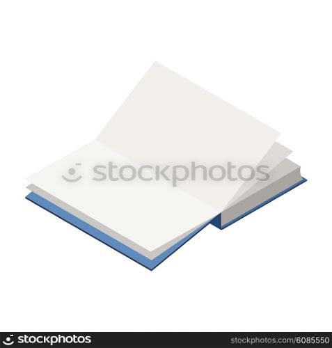 The vector image of isometric book in the opened look