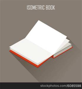The vector image of isometric book in the opened look