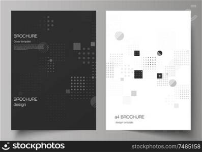 The vector layout of A4 format modern cover mockups design templates for brochure, magazine, flyer, booklet, annual report. Abstract vector background with fluid geometric shapes. The vector layout of A4 format modern cover mockups design templates for brochure, magazine, flyer, booklet, annual report. Abstract vector background with fluid geometric shapes.