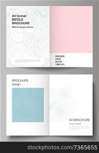 The vector layout of two A4 format modern cover mockups design templates for bifold brochure, magazine, flyer, booklet, annual report. Topographic contour map, abstract monochrome background. The vector layout of two A4 format modern cover mockups design templates for bifold brochure, magazine, flyer, booklet, annual report. Topographic contour map, abstract monochrome background.