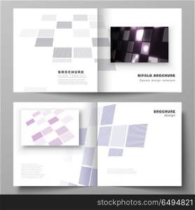 The vector of the editable layout of two covers templates for square design bifold brochure, magazine, flyer, booklet. Abstract hi-tech background in perspective. Futuristic technology backdrop.. The vector of the editable layout of two covers templates for square design bifold brochure, magazine, flyer, booklet. Abstract hi-tech background in perspective. Futuristic technology backdrop
