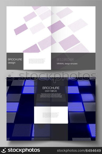 The vector of the two editable layout A4 format cover design templates for bifold brochure, magazine, flyer, booklet. Abstract hi-tech background in perspective. Futuristic digital technology backdrop. The vector of two editable layout A4 format cover design templates for bifold brochure, magazine, flyer, booklet. Abstract hi-tech background in perspective. Futuristic digital technology backdrop.