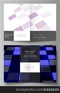 The vector of the two editable layout A4 format cover design templates for bifold brochure, magazine, flyer, booklet. Abstract hi-tech background in perspective. Futuristic digital technology backdrop. The vector of two editable layout A4 format cover design templates for bifold brochure, magazine, flyer, booklet. Abstract hi-tech background in perspective. Futuristic digital technology backdrop.