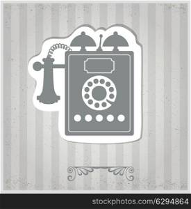 The vector vintage phone on a gray background