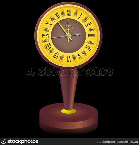 The vintage clock shortly before midnight. vector.